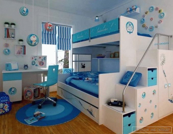 Sala de design para dois meninos