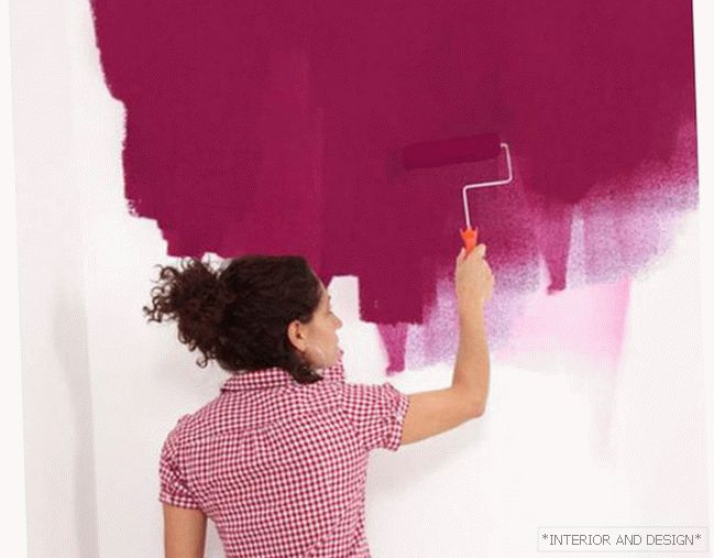 Interior usando papel de parede para pintura