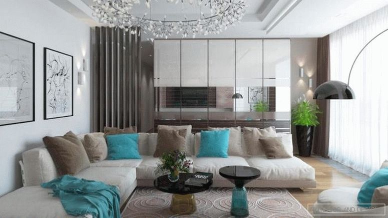 Cortinas para sala de estar em estilo moderno 2